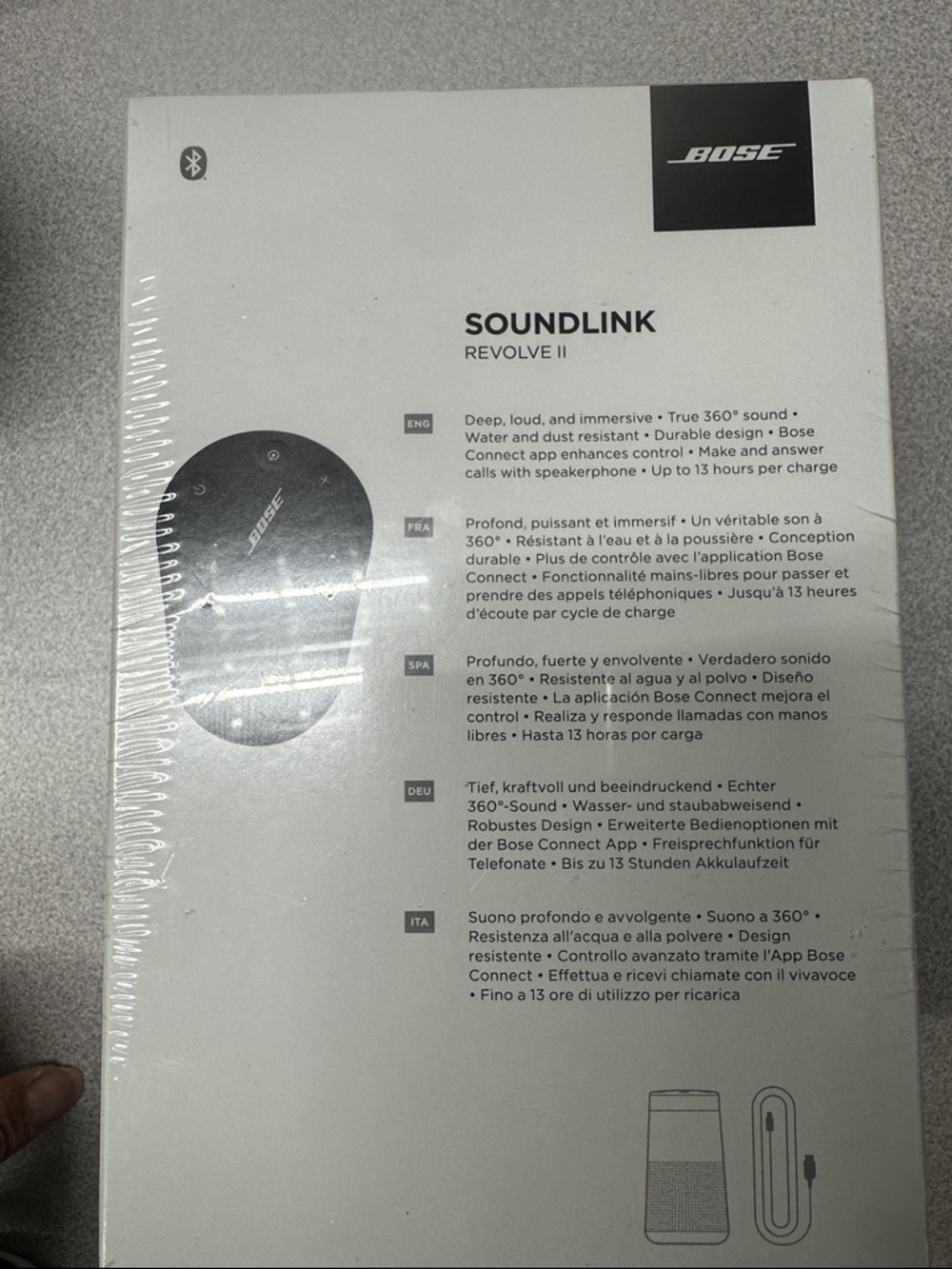 NWT Bose SoundLink Revolve II Portable Bluetooth Speaker - Black - Picture 4 of 5